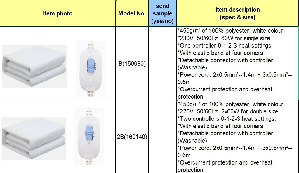 Wholesale Fast Heating Electric Blanket High Quality Heated Throw Blanket King Size Thick Winter Electric Blankets