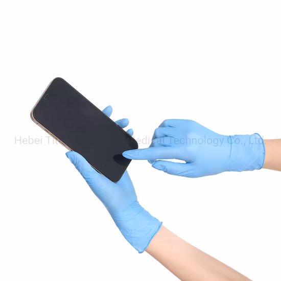 Guantes desechables de nitrilo sin polvo
