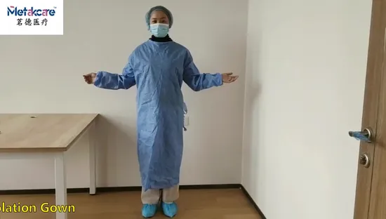 Bata de aislamiento impermeable Dental PP + PE SMS no tejido PP bata de aislamiento desechable bata de aislamiento de uso civil ropa protectora