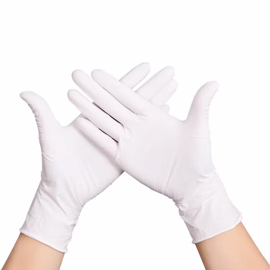 9 pulgadas Azul / Blanco / Negro Salón de belleza Especial / Alimentos / Productos farmacéuticos al por mayor Desechables Látex Vinilo Examen de seguridad Guantes de protección de nitrilo de PVC Rubbe